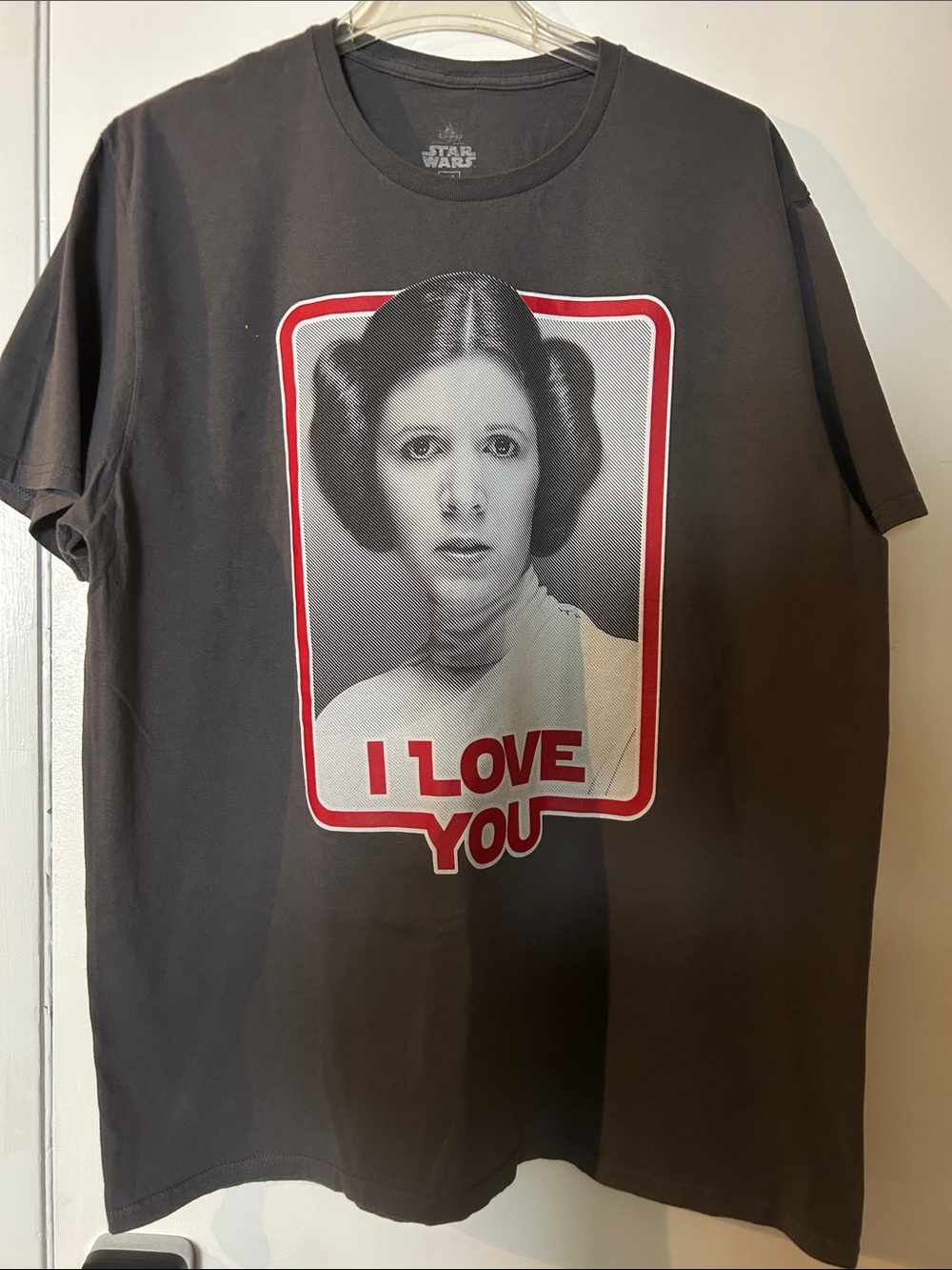 Disney Star Wars Leia I Love You Gray Crewneck T-Shirt